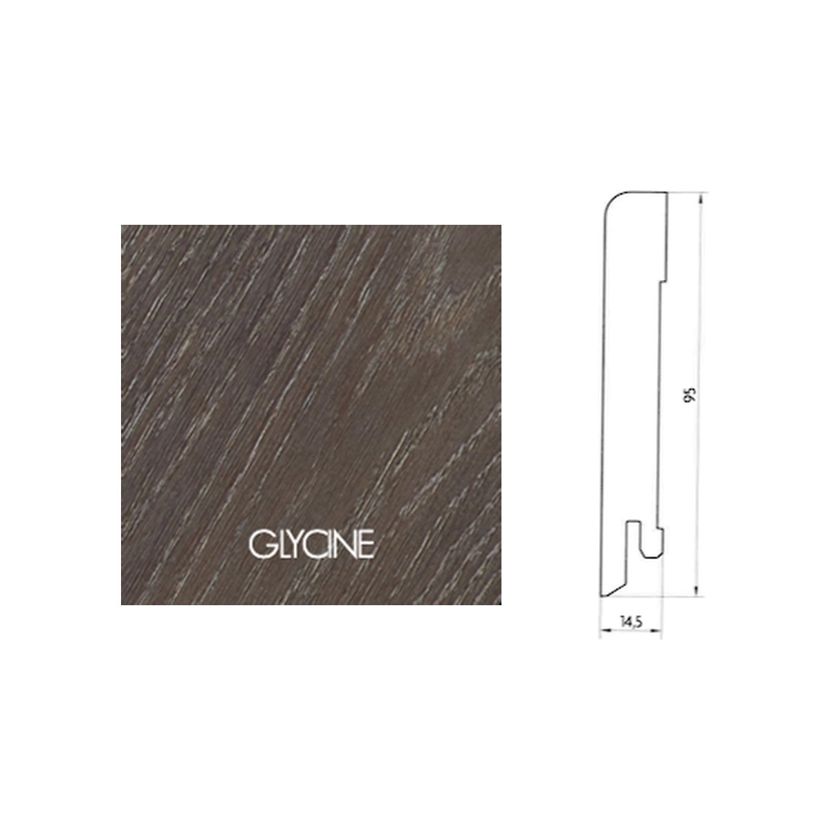 Plinthe plaquée chêne Pedross - Finition Glycine - 15 x 95 x 2500 mm