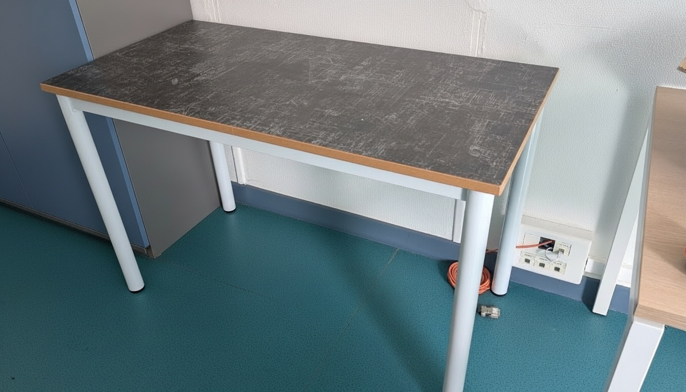 Table pied acier 120x60x76 cm