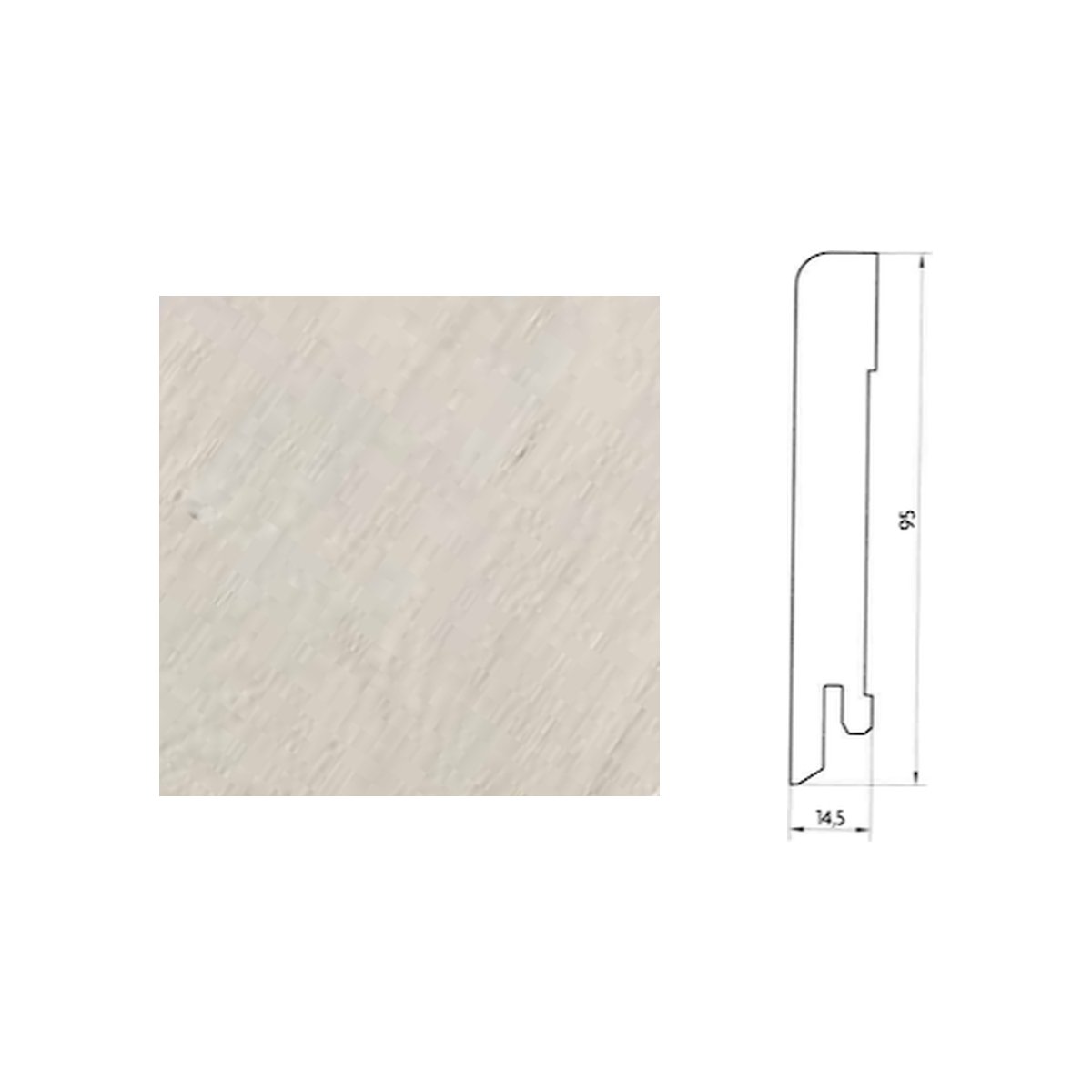 Plinthe plaquée chêne Pedross - Finition Albâtre - 15 x 95 x 2500 mm