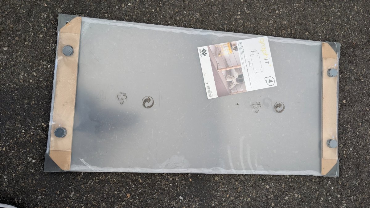 Plaque plexi 400x810 mm avec support fixation