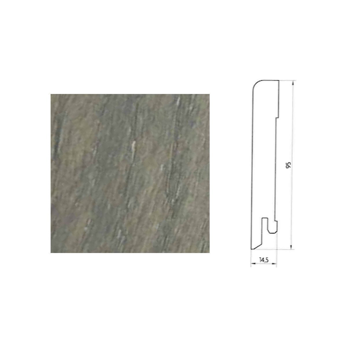 Plinthe plaquée chêne Pedross - Finition Lichen - 15 x 95 x 2500 mm