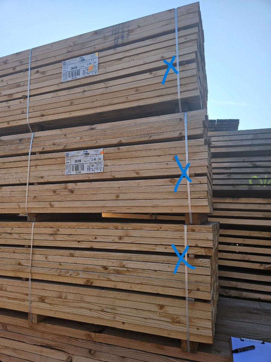 Sapin/épicéa – 38x89 mm - 2.4m - bois d’ossature