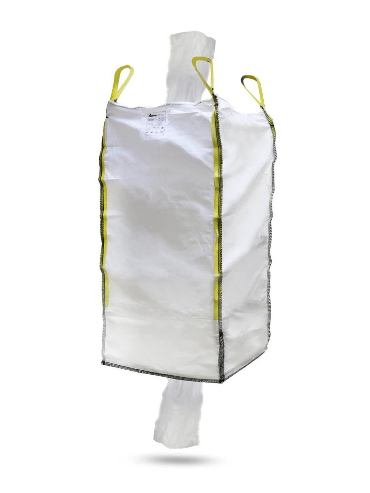 Big bag neuf 1 m³, Type B, - 95 × 95 × 103 cm -  1 000 kg - goulotte de remplissage diam 450 mm - goulotte de vidange diam 350 mm