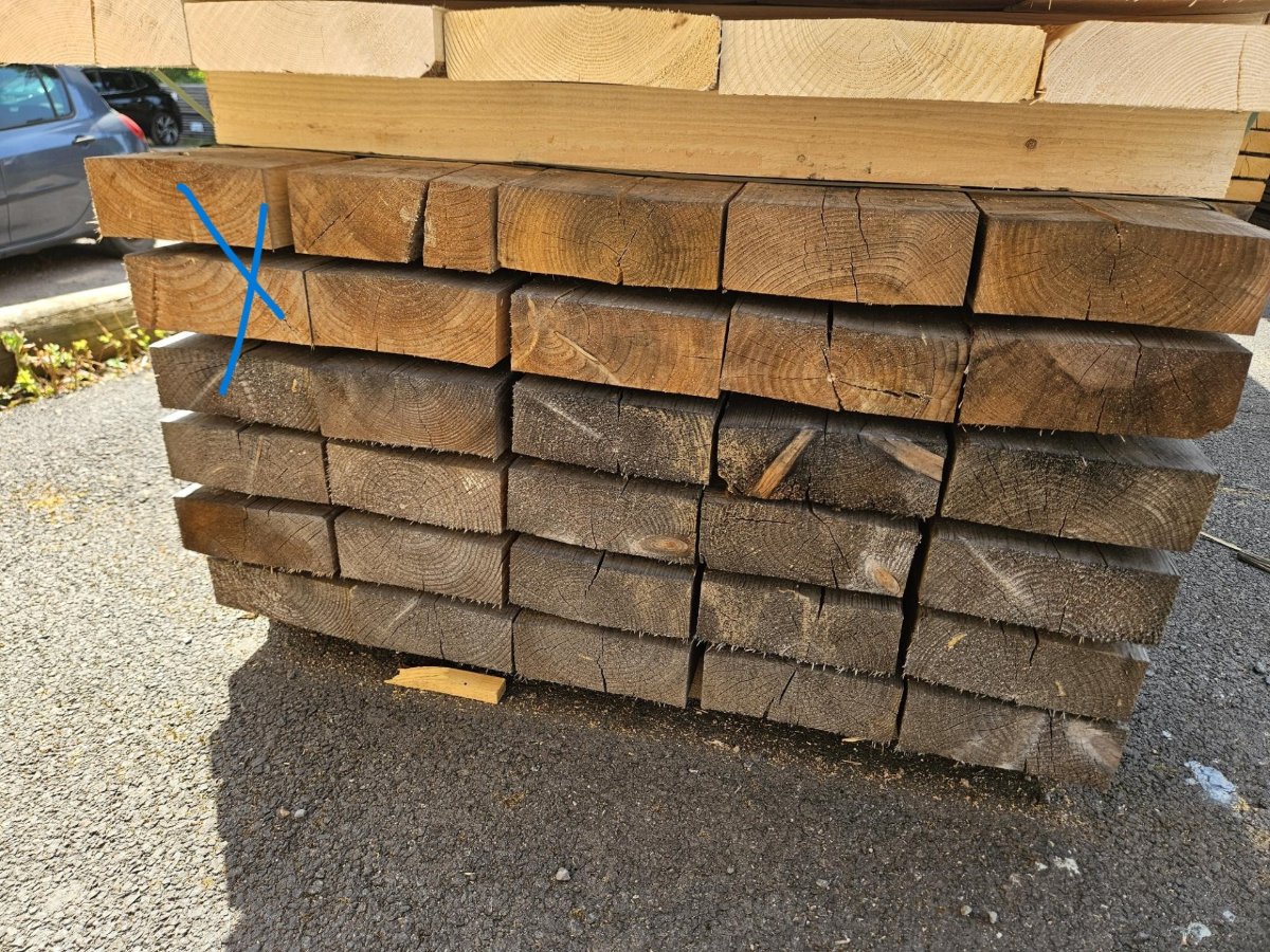 Sapin/épicéa – 75x200 mm - 3m - qualité choix 3 / 4 - emballage / coffrage – non traité