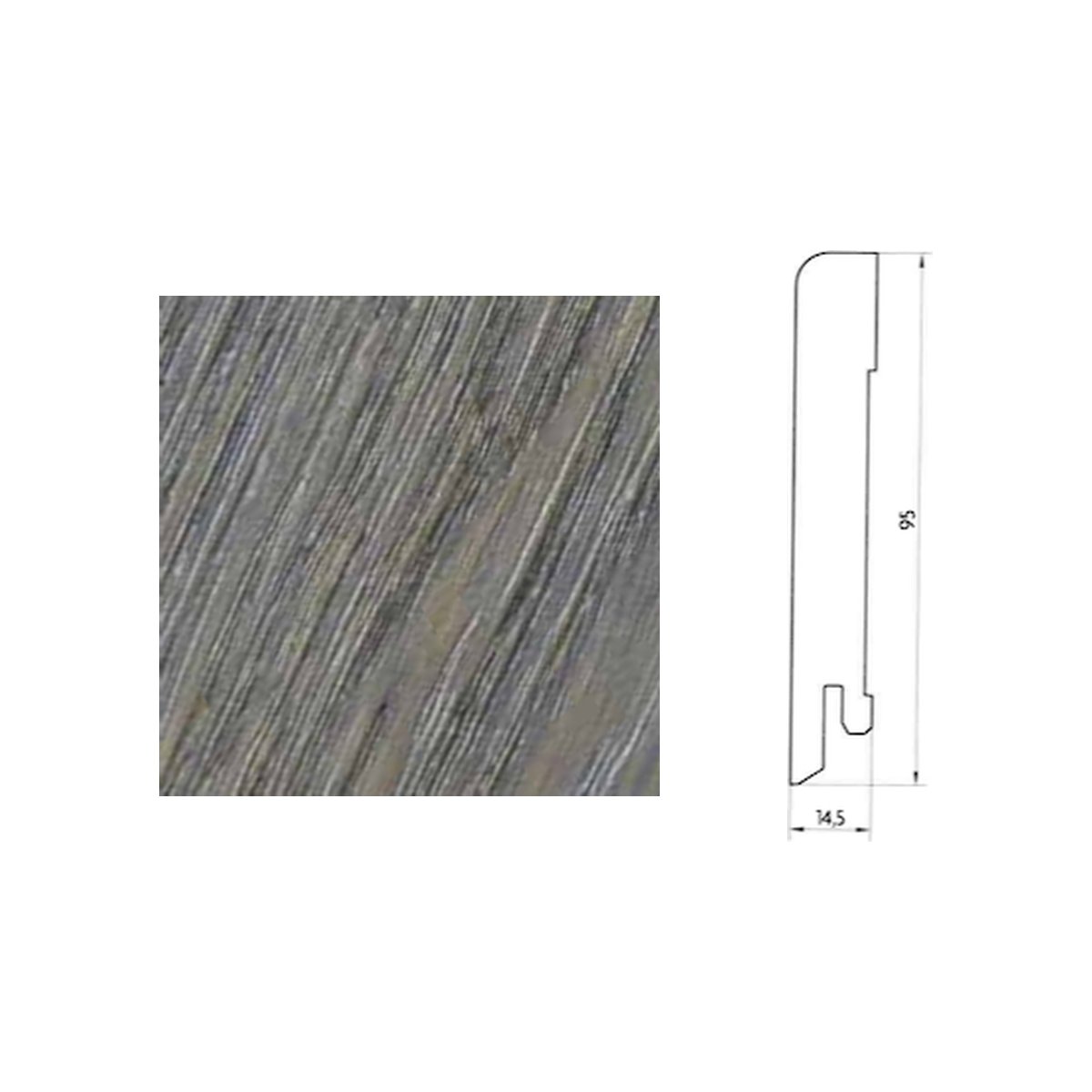 Plinthe plaquée chêne Pedross - Finition Orage - 15 x 95 x 2500 mm