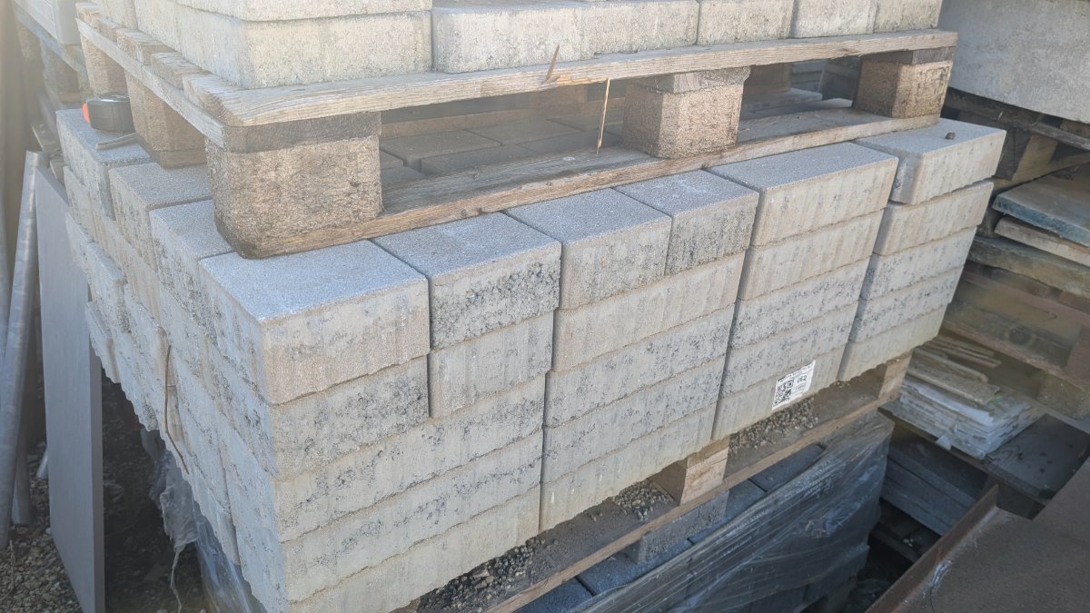 Pavés béton gris Safelock 14m² pour extérieur