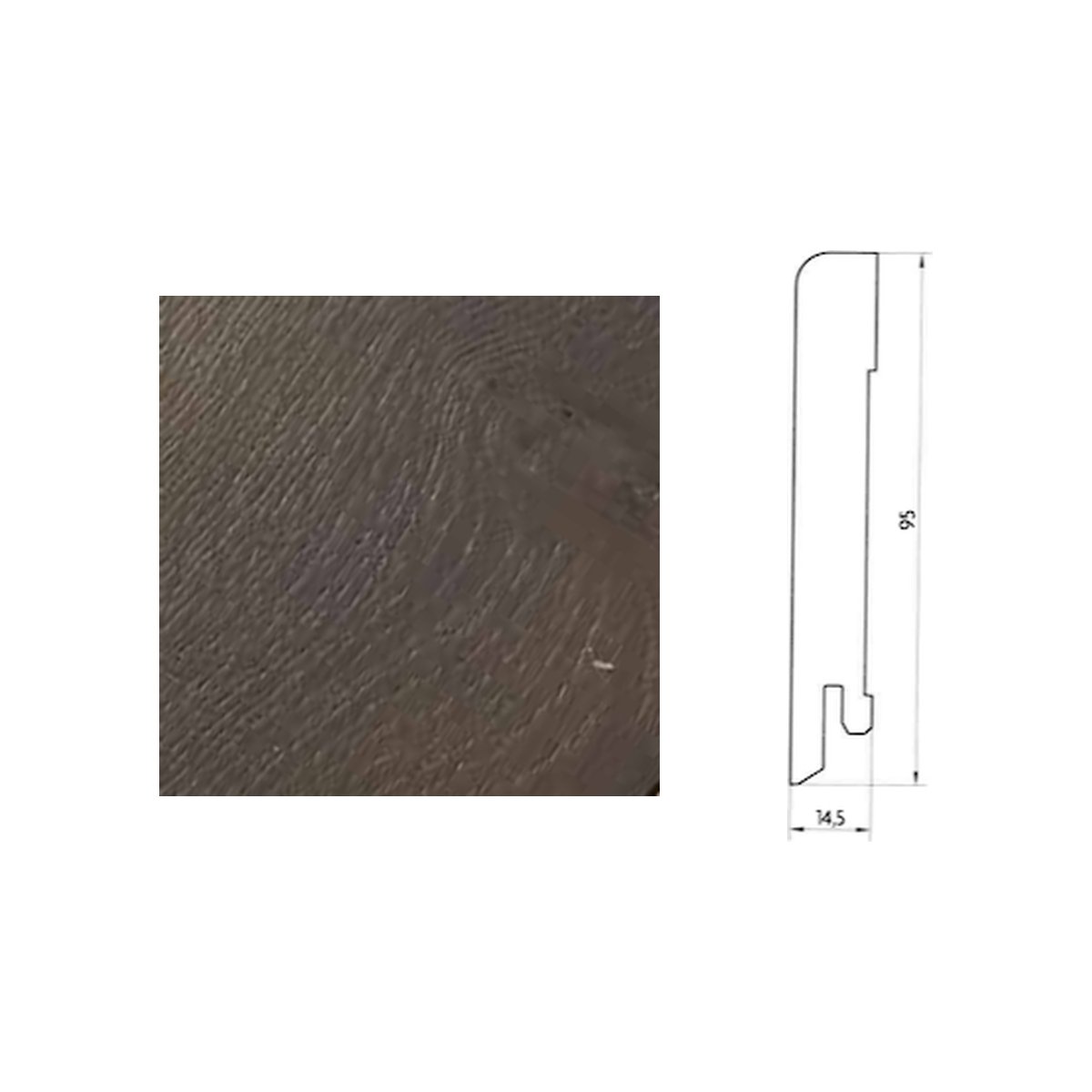 Plinthe plaquée chêne Pedross - Finition Galet - 15 x 95 x 2500 mm