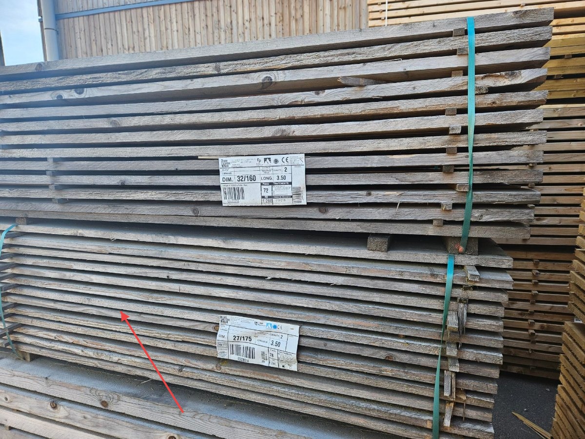 Sapin/Epicea – 27x175 mm - 3,50m - non traité – choix 2