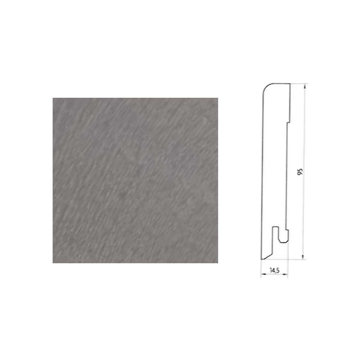 Plinthe plaquée chêne Pedross - Finition Silex - 15 x 95 x 2500 mm