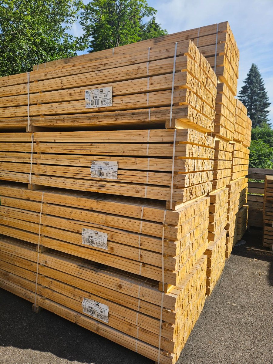 Sapin/Epicea - 18x38 mm - 3 m - traité classe 2 jaune - choix 2 