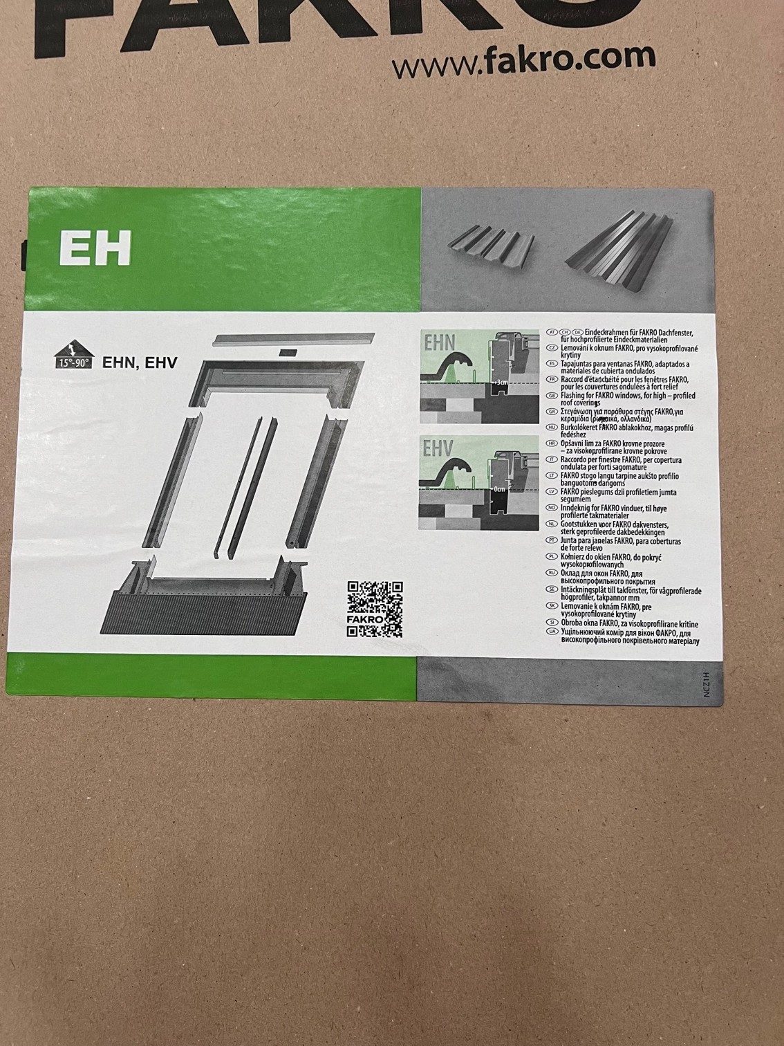 Raccord d'étanchéité EHV-A- FAKRO - 134 x 98 cm - couverture 90 mm max